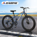 S24109 Elecony 24 Inch Fat Tire Bike Adult Youth Full Shimano 7 Speeds Mountain Bike, Dual Disc Brake, High Carbon Steel Frame, Front Suspension, Mountain Trail Bike, Urban Commuter City Bicycle Cycling Grey Without Anti Slip Garden & Outdoor American