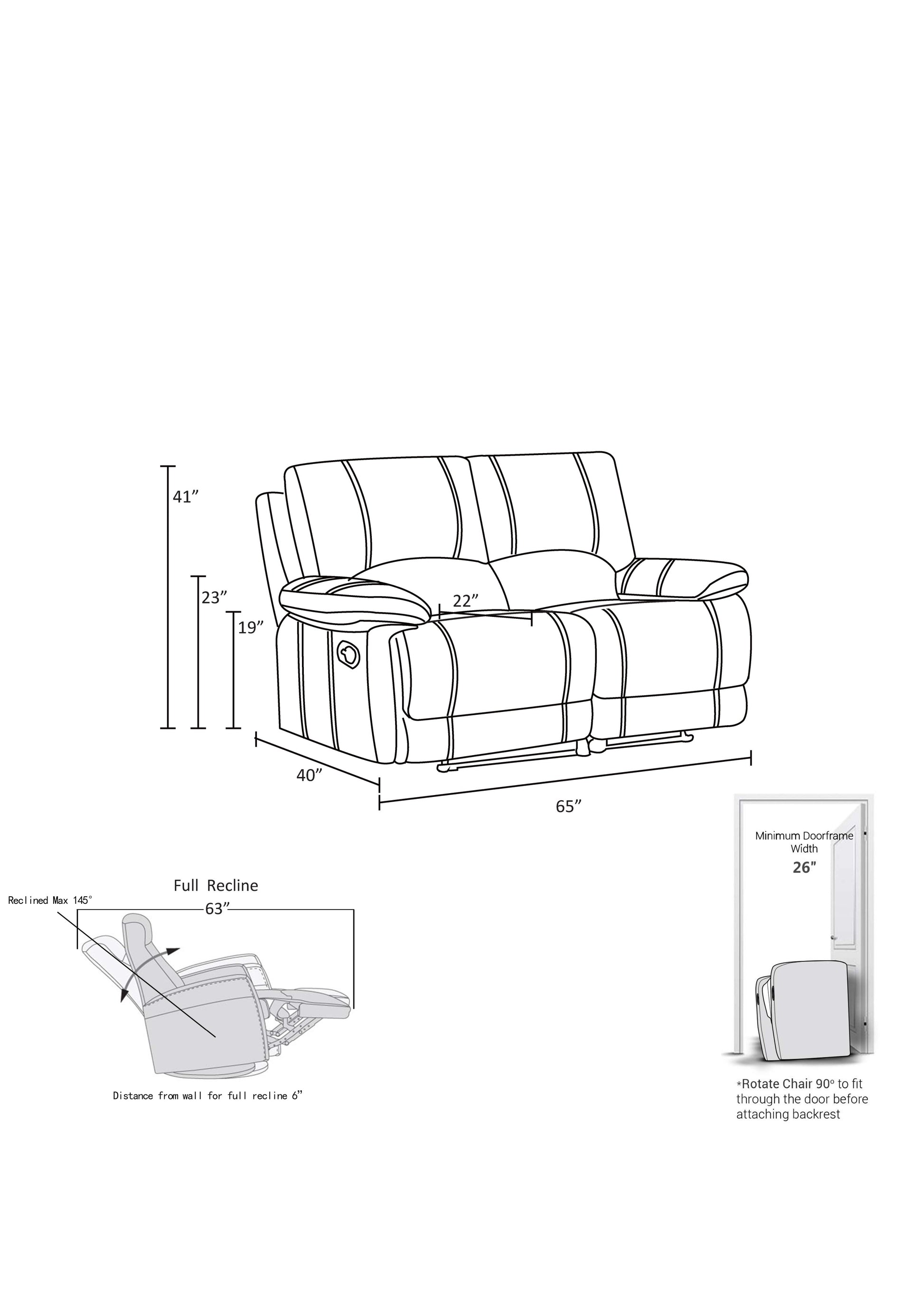 Leather Air Recliining Loveseat Brown Foam Leather