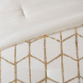 Metallic Printed Comforter Set Twin Ivory Gold Polyester