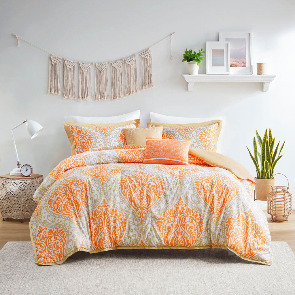 Comforter Set Twin Orange Polyester