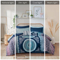 Boho Comforter Set With Bed Sheets Full Navy Polyester