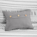 Striped Comforter Set Full Grey Microfiber