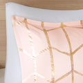 Metallic Printed Comforter Set Twin Blush Gold Polyester