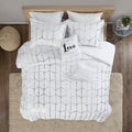 Metallic Printed Comforter Set Twin Xl White Silver Polyester