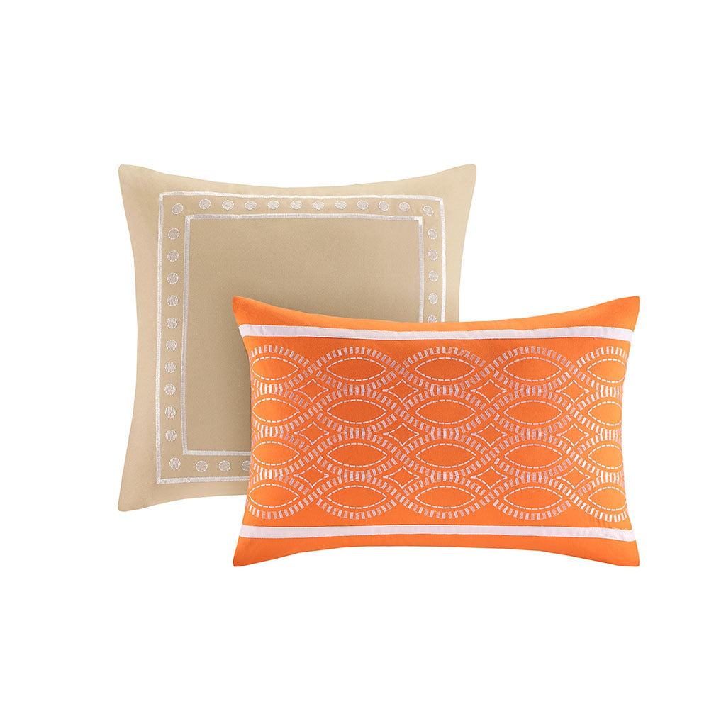 Comforter Set Twin Orange Polyester