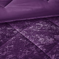 Velvet Comforter Set King Purple Polyester