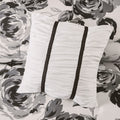 Floral Print Comforter Set Full White Black Polyester