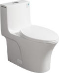 1.1 1.60 Gpf Dual Flush One Piece Toilet, Water Saving Elongated Comfort Height Floor Mounted, Soft Closing Seat, 1000 Gram Map Flushing Score Toilet, Gloss White 23T02 Gw Gloss White Ceramic