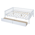 Full Size Daybed Wood Bed With Two Drawerswhite Full White Solid Wood