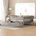 Full Size Daybed Wood Bed With Two Drawers, Gray Full Gray Solid Wood