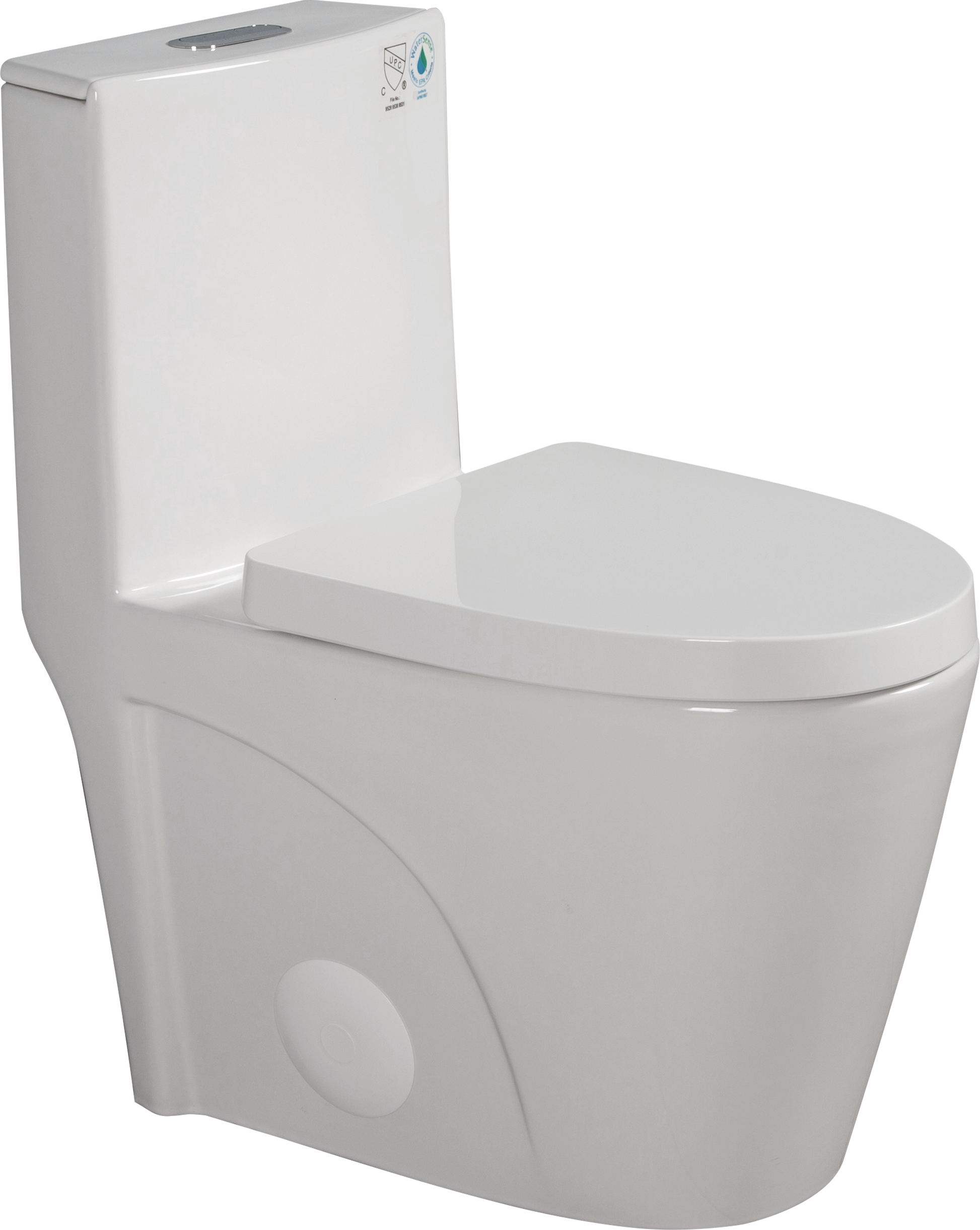 1.1 1.6 Gpf Dual Flush 1 Piece Elongated Toilet With Soft Close Seat Gloss White, Water Saving, Modern, Stylish Design 23T01 Gw Gloss White Ceramic