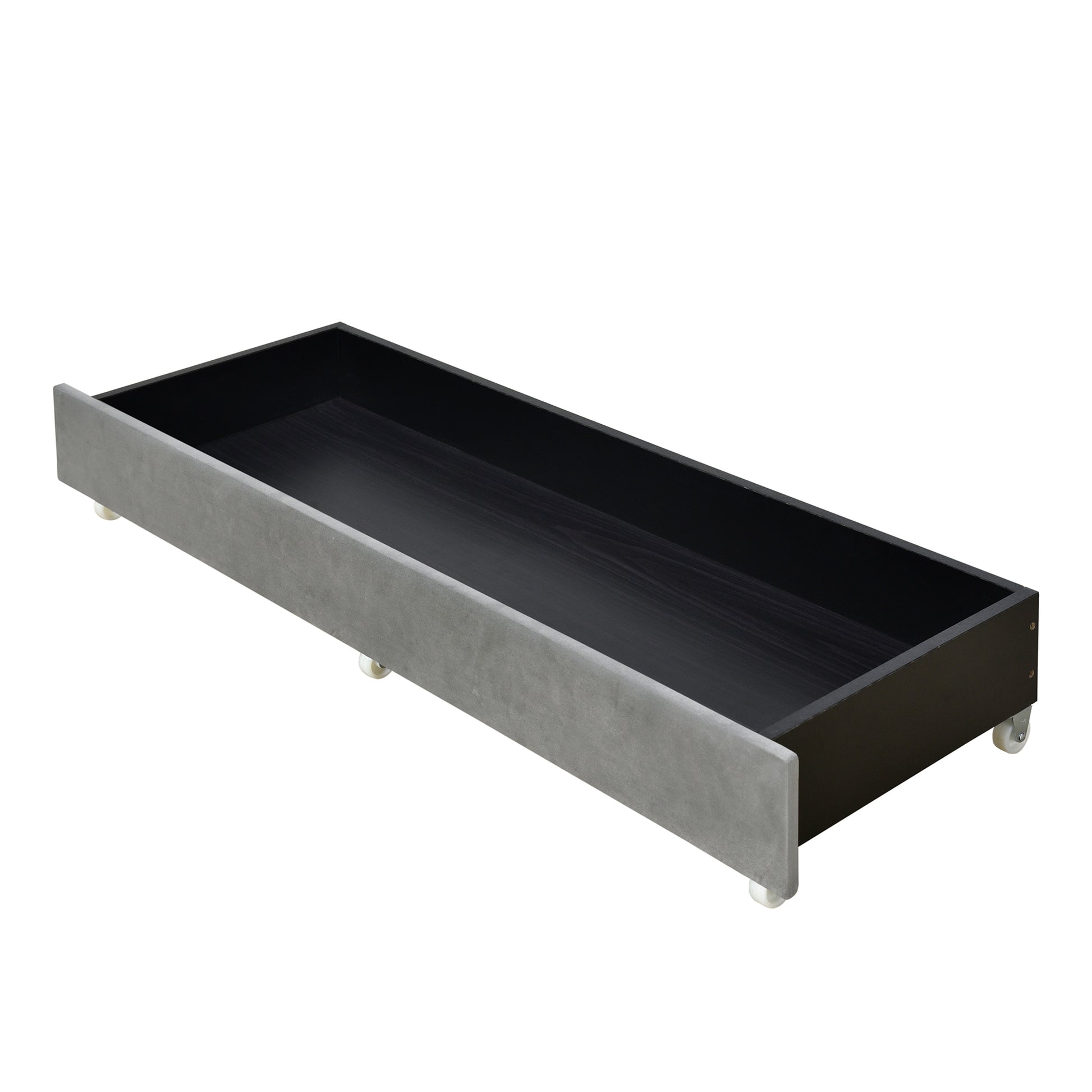 Upholstered Platform Bed With Tufted Headboard And 3 Drawers, No Box Spring Needed, Velvet Fabric, Queen Size Gray Gray Upholstered