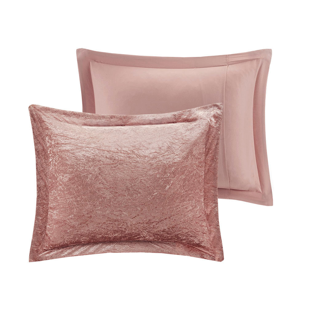 Velvet Comforter Set Full Blush Polyester