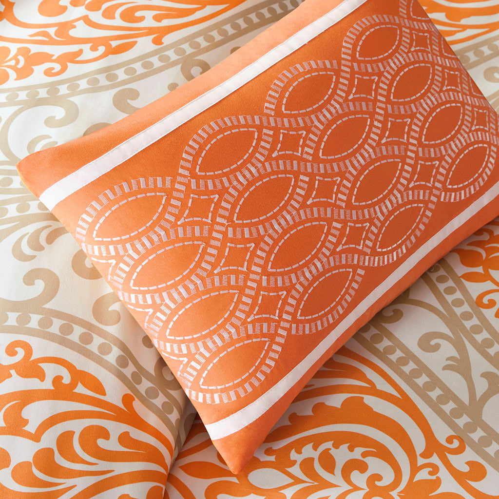 Comforter Set Twin Orange Polyester