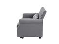 Artemax 55'' Modern Shiny Velvet Convertible Loveseat Sleeper Sofa Couch W 2 Lumbar Pillows, Adjustable Pull Out Bed And Removable Armrest For Nursery, Living Room, Apartment, Home Office Gray Foam Velvet