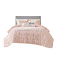 Metallic Printed Comforter Set Twin Blush Gold Polyester