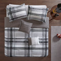 Plaid Comforter Set Twin Black Polyester