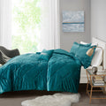 Velvet Comforter Set Full Teal Polyester