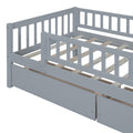 Twin Size Daybed Wood Bed With Two Drawers, Gray Twin Gray Solid Wood