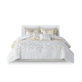 Metallic Animal Printed Comforter Set Twin Xl Ivory Gold Microfiber