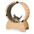 Cat Exercise Wheel Running, Spinning, And Scratching Fun, Cat Treadmill With Carpeted Runway, Kitty Cat Sport Toy, Great For Physical Activity And Reducing Boredom Oak Solid Wood