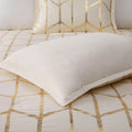 Metallic Printed Comforter Set Twin Ivory Gold Polyester