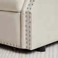Artemax 55'' Modern Shiny Velvet Convertible Loveseat Sleeper Sofa Couch W 2 Lumbar Pillows, Adjustable Pull Out Bed And Removable Armrest For Nursery, Living Room, Apartment, Home Office Beige Foam Velvet