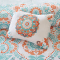 Boho Comforter Set With Bed Sheets Queen Aqua Polyester