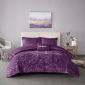 Velvet Comforter Set King Purple Polyester