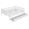 Full Size Daybed Wood Bed With Two Drawerswhite Full White Solid Wood