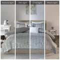 Metallic Printed Comforter Set Twin Grey Silver Polyester