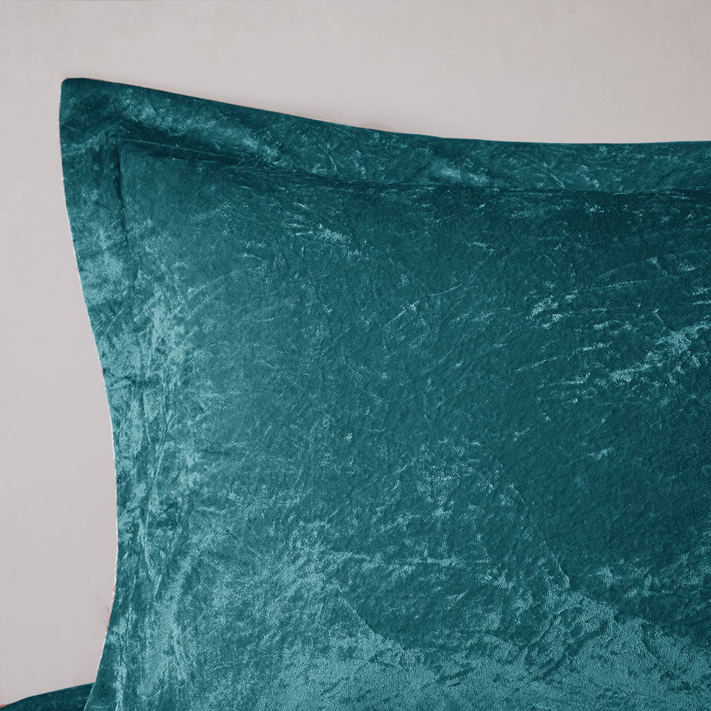 Velvet Comforter Set King Teal Polyester