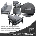 Multi Person Outdoor Steel Sofa Set, Waterproof, Anti Rust And Anti Uv, Suitable For Gardens And Lawns Light Gray Steel