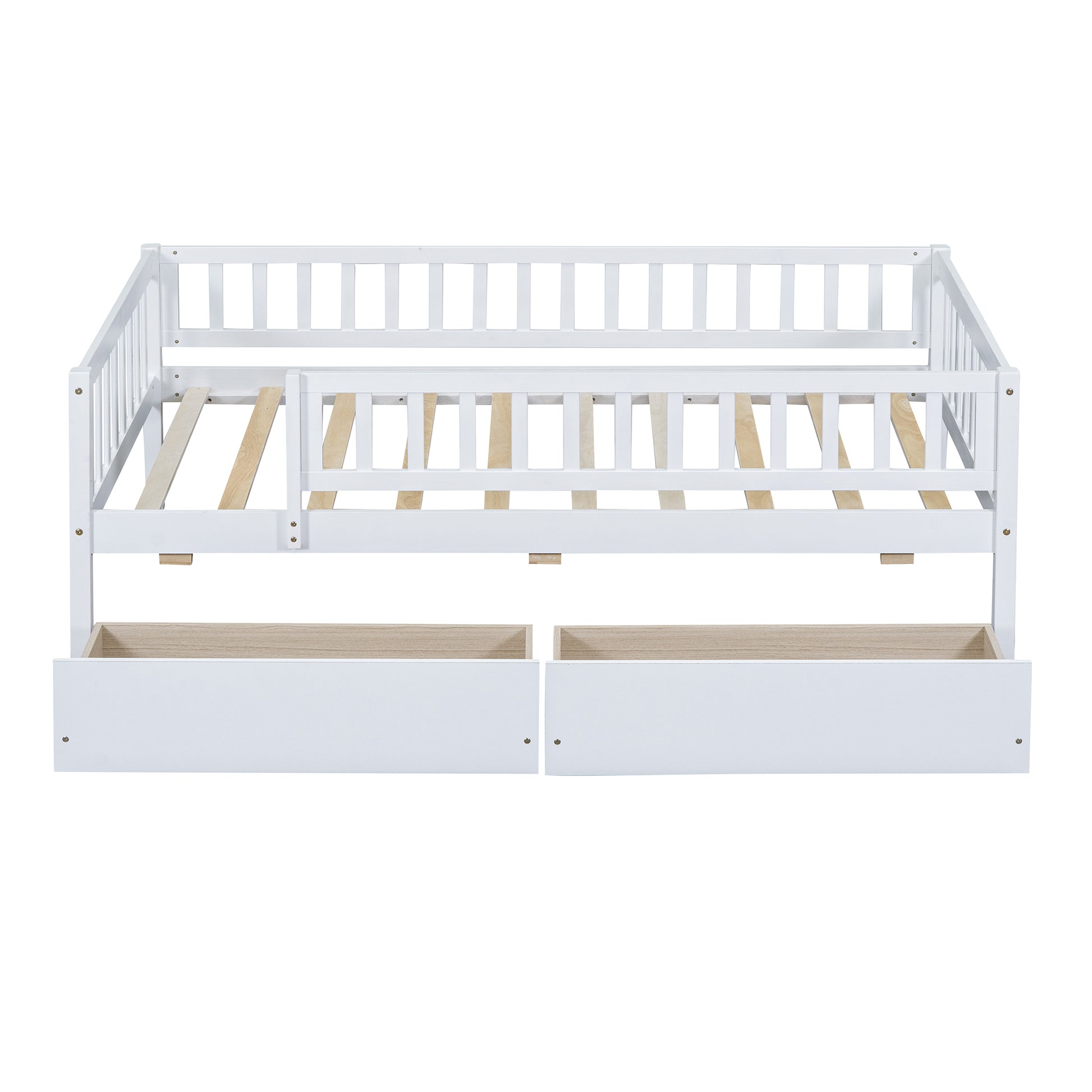 Twin Size Daybed Wood Bed With Two Drawerswhite Twin White Solid Wood