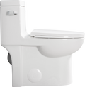 1.28 Gpf Single Flush One Piece Toilet, Water Saving Elongated Comfort Height Floor Mounted, Soft Closing Seat, 1000 Gram Map Flushing Score Toilet, Gloss White 23T03 Gw Gloss White Ceramic