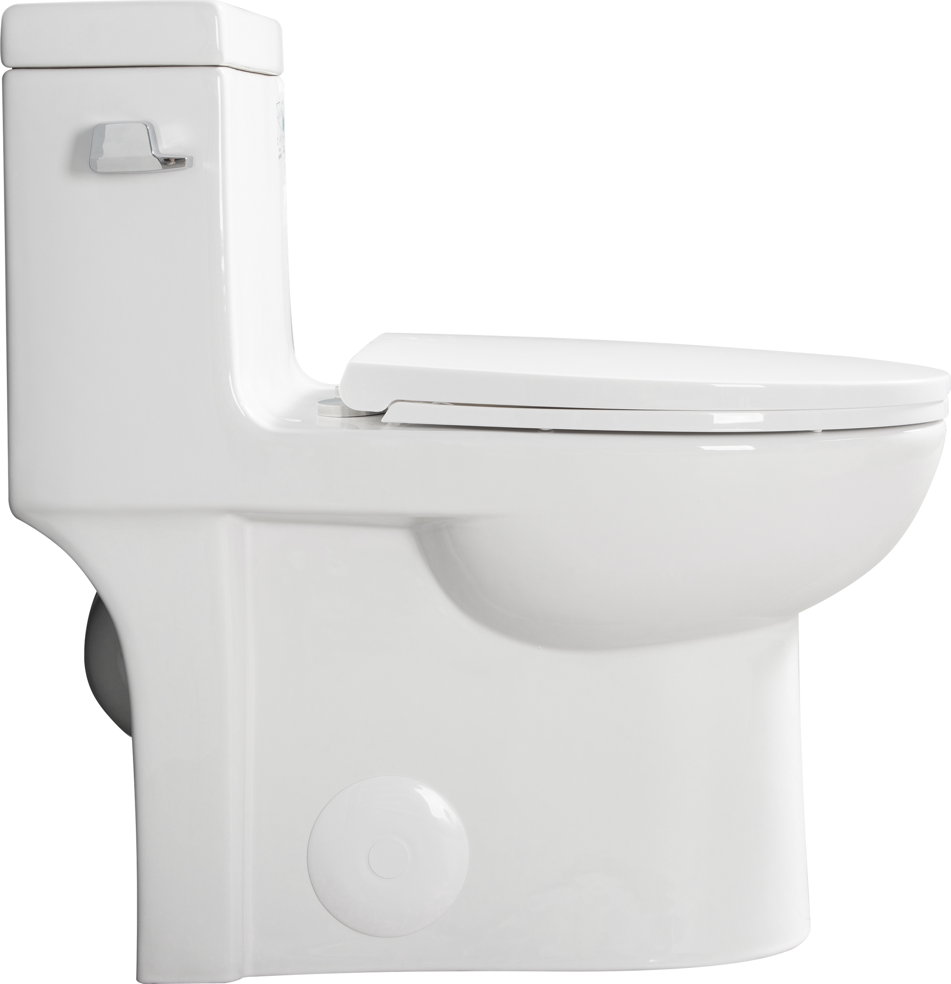 1.28 Gpf Single Flush One Piece Toilet, Water Saving Elongated Comfort Height Floor Mounted, Soft Closing Seat, 1000 Gram Map Flushing Score Toilet, Gloss White 23T03 Gw Gloss White Ceramic