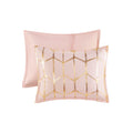 Metallic Printed Comforter Set Twin Blush Gold Polyester