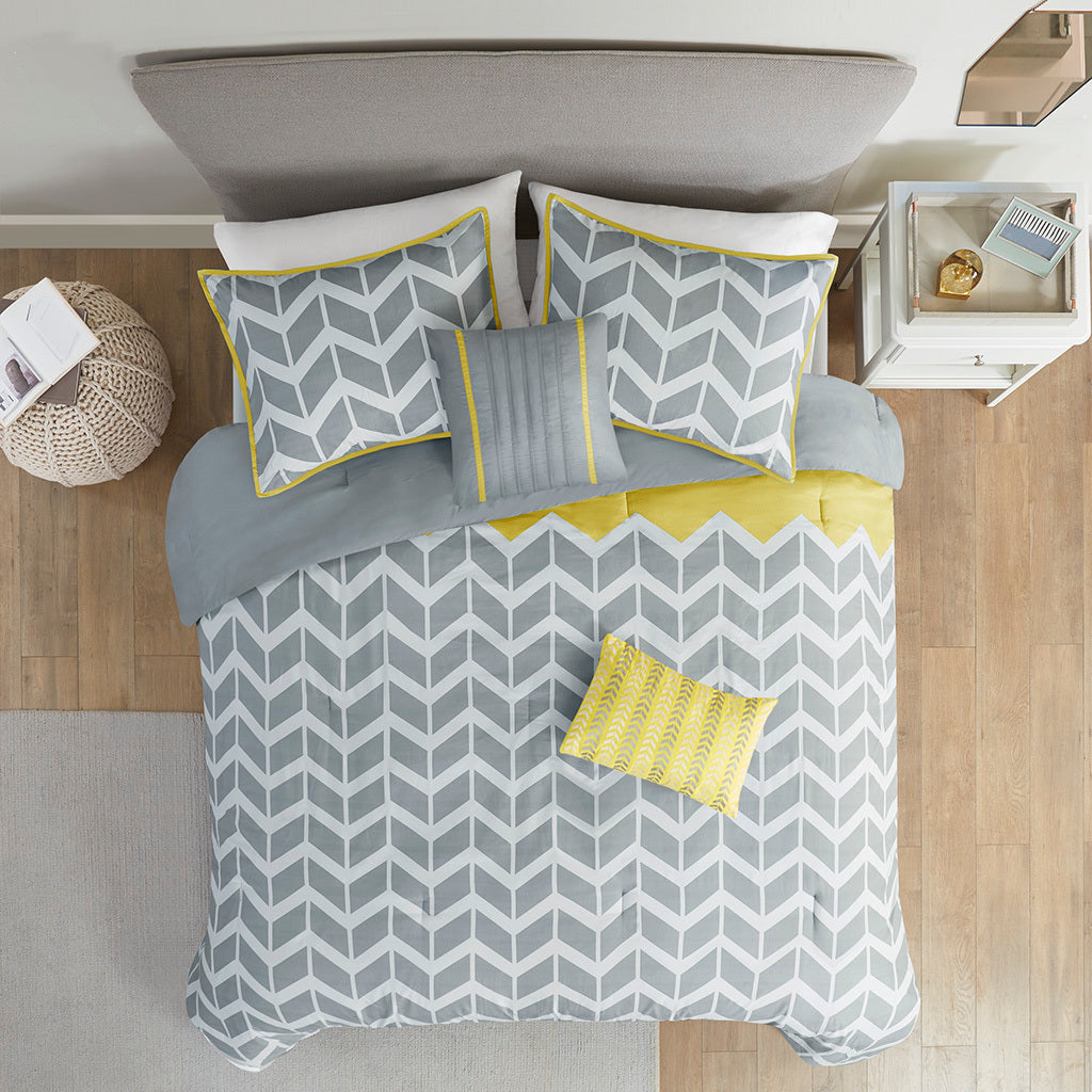 Comforter Set Twin Yellow Polyester