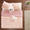 Metallic Printed Comforter Set Twin Blush Gold Polyester