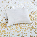 Metallic Animal Printed Comforter Set Ivory Gold Microfiber