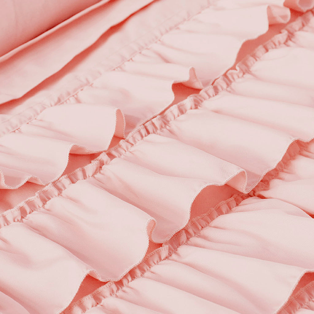 Ruffle Comforter Set Twin Blush Polyester