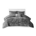 Velvet Comforter Set Twin Grey Polyester