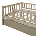 Twin Size Daybed Wood Bed With Two Drawers, Natural Twin Natural Solid Wood