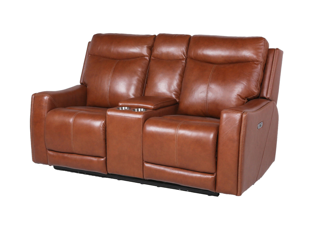 Contemporary Style Motion Set Top Grain Leather, Power Headrest And Footrest Fashion Forward Colors, Convenient Usb Charging Brown Foam Leather