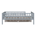 Twin Size Daybed Wood Bed With Two Drawers, Gray Twin Gray Solid Wood