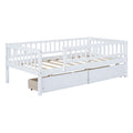 Twin Size Daybed Wood Bed With Two Drawerswhite Twin White Solid Wood