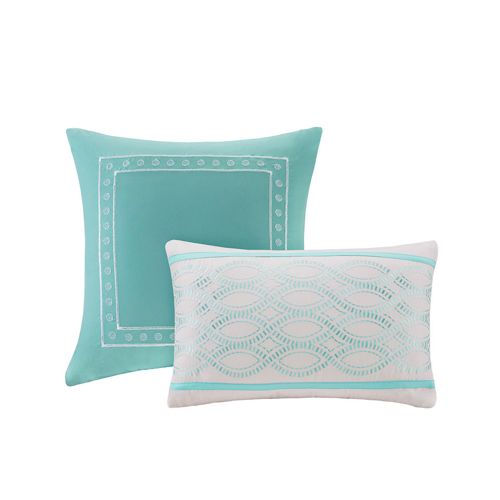 Comforter Set King Aqua Polyester