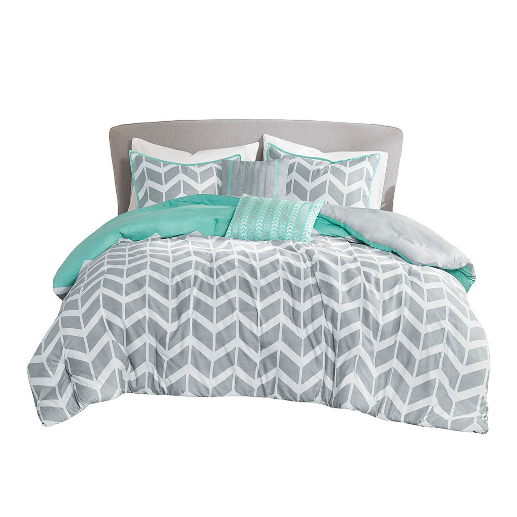 Comforter Set King Aqua Polyester