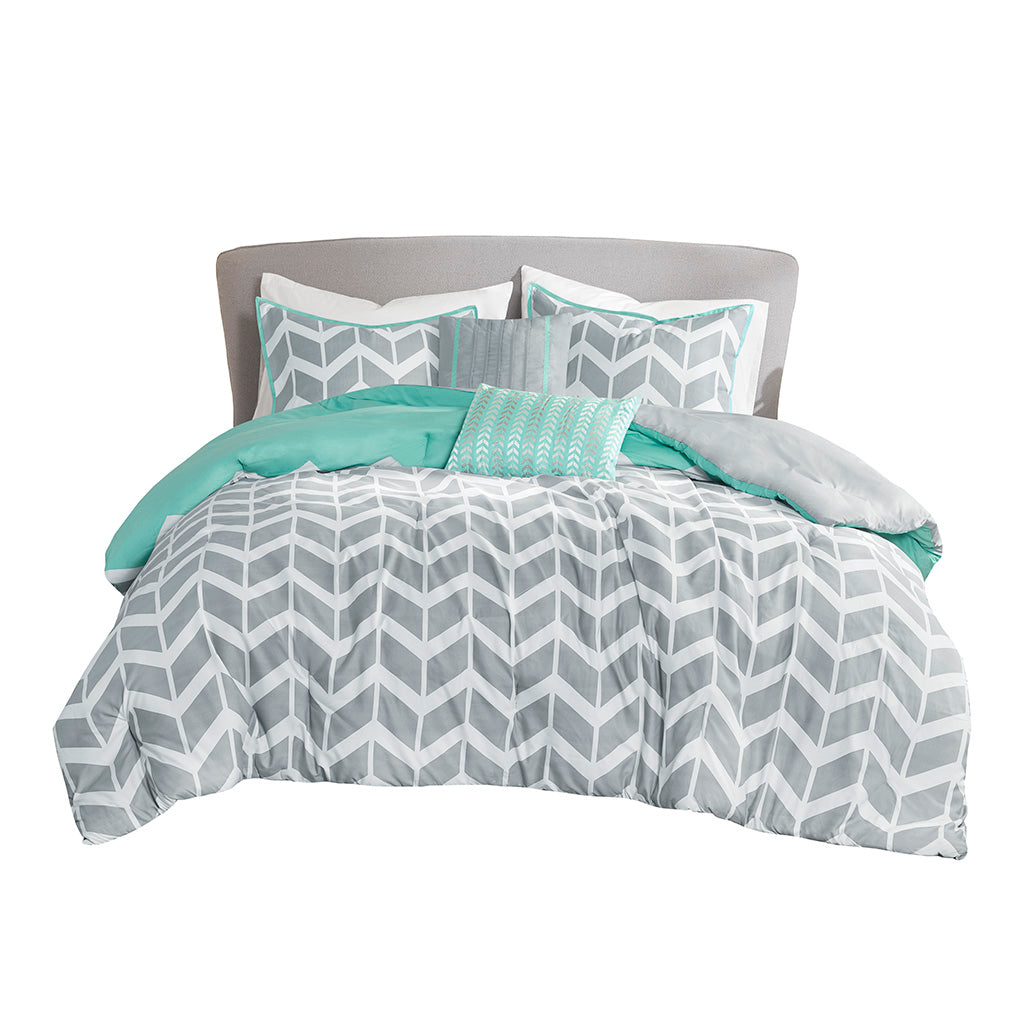 Comforter Set Full Aqua Polyester