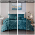 Velvet Comforter Set Twin Teal Polyester